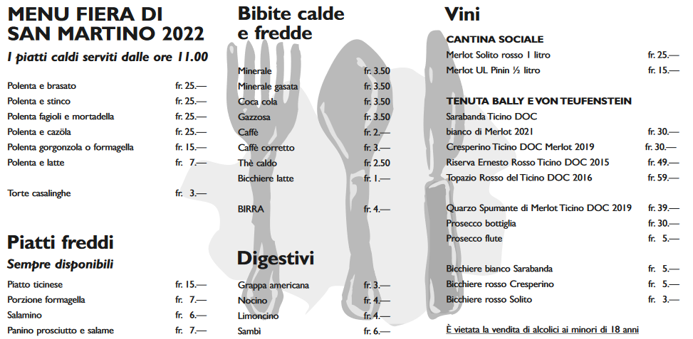 Riservazioni San Martino 2022
